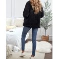 thumbnail image 3 of Women's Black Zip Up Sherpa Coat with Pocket, 3 of 13