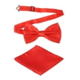 thumbnail image 1 of Pajarita para hombres, pajaritas ajustables con pañuelo de bolsillo, conjuntos de pajaritas preatadas para bodas (Rojo oscuro), 1 of 6