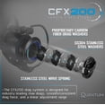 thumbnail image 4 of Quantum Benchmark Spinning Fishing Reel, Size 6000 Reel, 5+1 Bearings, 5.6:1 Gear Ratio, Aluminum Frame, SEALOQ 6 Protection, GEARTEQ Machined Gears, CFX200 Carbon Fiber Xtreme Drag, Silver/Blue, 4 of 10