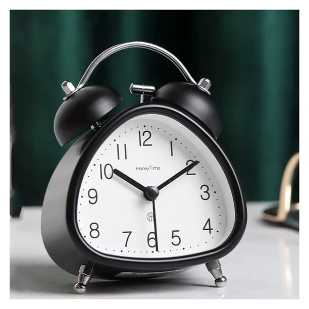 Despertador potente for quienes duermen profundamente, reloj despertador de 4,7'' con doble campana y luz de fondo