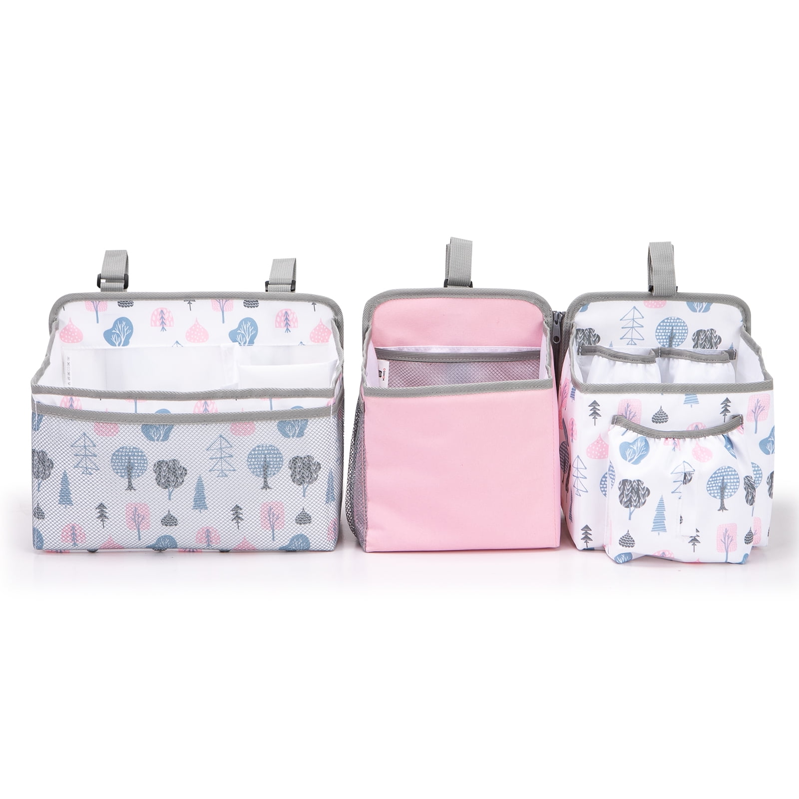 Baby Stroller Organizer Bag Bedside Caddy Diaper Storage Bin Hanging Storage Bag for Baby Bed/Baby Cart