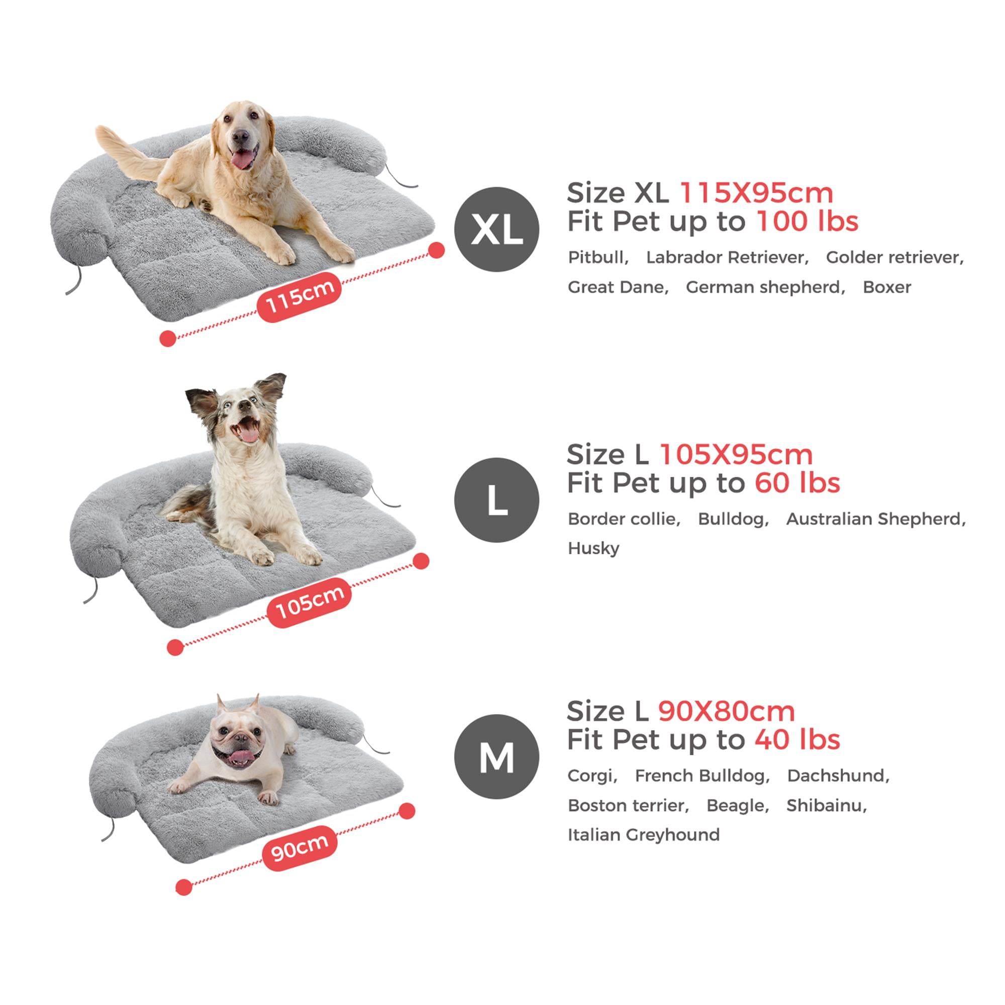 Kadyn 45" Plush Long Fur Dog Couch Bed, Dog Bed Mats with Anti-Slip Bottom, Washable Removable Couch Cover, Perfect for Medium and Large Dogs Cats, Gray Kadyn 45" Plush Long Fur Dog Couch Bed, Dog Bed Mats with Anti-Slip Bottom, Washable Removable Couch Cover, Perfect for Medium and Large Dogs Cats, Gray