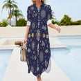 thumbnail image 3 of Boho Chic Star Pattern Design Shirt Dress Long Sleeve Street Fashion V Neck Oversized Casual Dress Women Evening Dress, 3 of 7