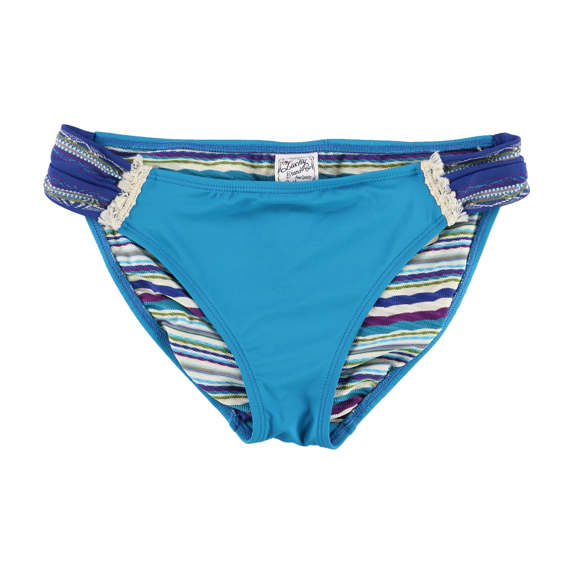Lucky Brand - Lucky Brand Womens Ribbed Bikini Swim Bottom, Blue ...