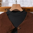 thumbnail image 5 of Xijirk Girls Outfits Kids Girls Casual Set Long Sleeve Knit Ribbed Tops Vest with Wide Leg Pants Three Piece Fashion Clothes for Layered Styling Daily Wear and Playful Activities,Brown,7-8 Years, 5 of 9