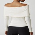 thumbnail image 4 of Stylish Women‘s Off Shoulder Tops in Slim Fit and Long Sleeve Ribbed Design, 4 of 6