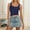 Navy, variant on Women's Casual Camisole Tank Top Pure Color Basic Stretch Comfortable Soft Breathable Everyday Wear Layering Versatile Long Lace Vest for Women Womens Crop Top Lot Satin Top with Lace Mini Camisole