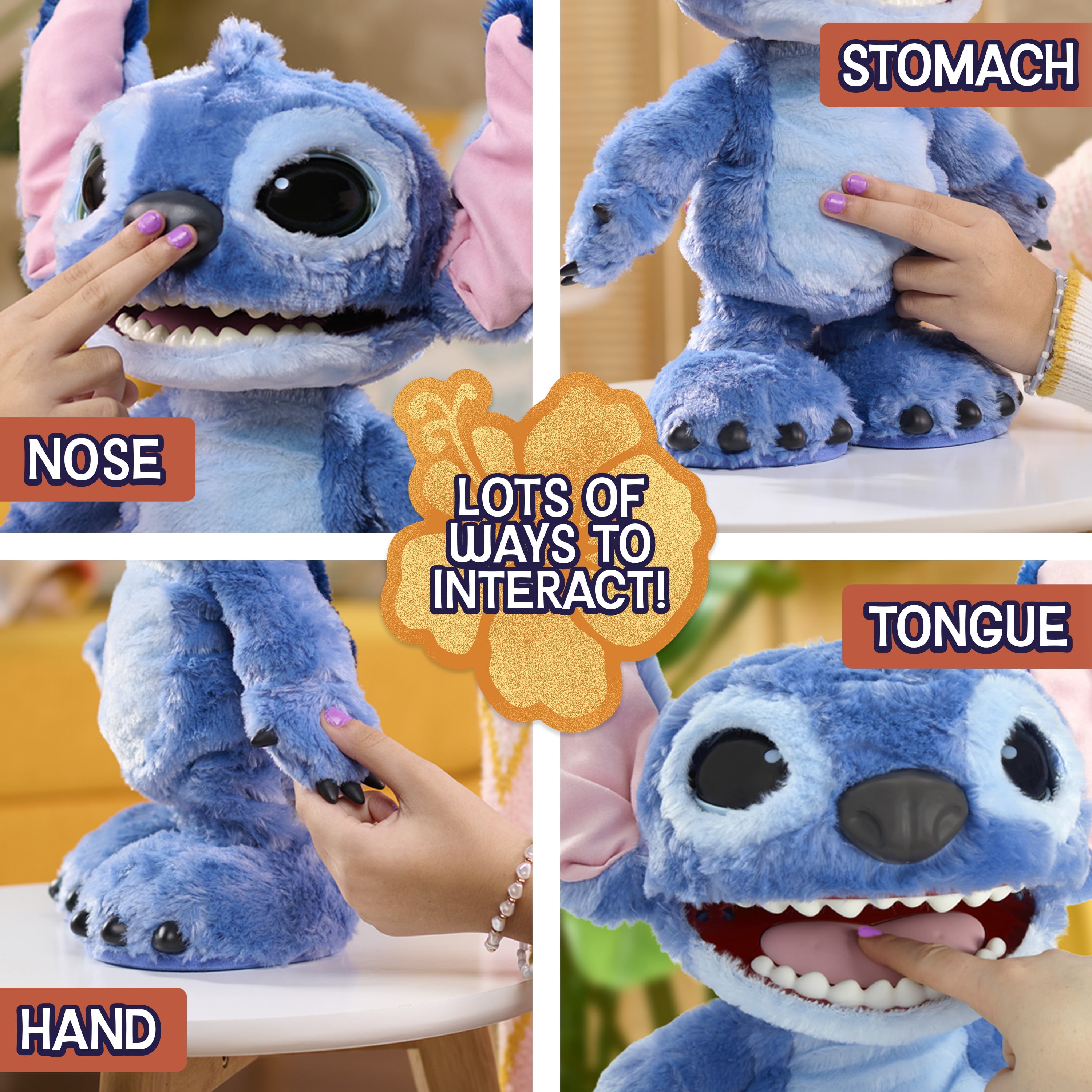 Stitch, Interactive Plush Toy, 17 inch, 100+ Sounds & Reactions