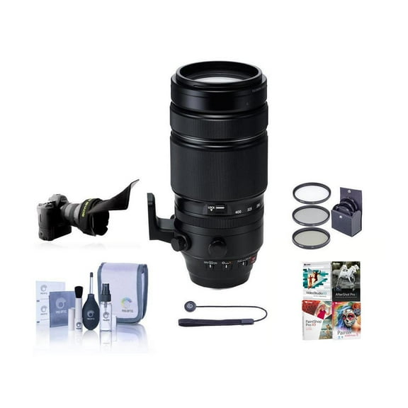 Fujifilm XF 100-400mm f/4.5-5.6 R LM OIS WR Lens, Bundle with 77mm Filter Kit and PC Software Kit