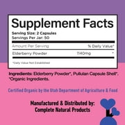 Organic Elderberry Capsules - Organic, Dried, Pure Elderberry Sambucus Natural Immune Boost Capsules - 570 mg