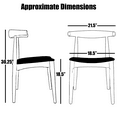 thumbnail image 3 of 2xhome Set of 2 Contemporary Farmhouse Real Solid Wood Cloth Cushion Seat Dining Chairs Elbow Side Chair (Espresso-Beige Seat), 3 of 9