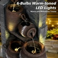 thumbnail image 4 of Magic Union 31.5" Tall Outdoor Water Fountain Garden Waterfalls Fountain with LED Lights 6 Tier Modern Indoor/Outdoor Floor Standing Water Fountain with Pump for Garden, Patio, House Decor,Gray, 4 of 8