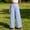 Light Blue, variant on Women Ruffle Paperbag Waist Patch Pocket Linen Wide Leg Floor Length Pants Loose Casual Vacation Trousers Pink S