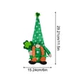 thumbnail image 3 of St. Patrick's Day Decor Green Gnome Plush, Handmade Swedish Tomte Nisse for Home Tiered Tray, Lucky Irish Leprechaun Figurine with Leaf Hat (1 Piece), 3 of 5