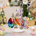 thumbnail image 5 of Giunmcul Easter Acrylic Egg Desktop Ornament Colorful 2D Decoration for Living Room Bedroom Study Home Decor Gift for Kids 1 Piece 15cm, 5 of 6