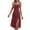 Wine, variant on Besolor Women's Summer Dresses Polka Dots Spaghetti Strap Side Slit Midi Dress A-Line Flowy Party Beach Sundress