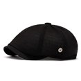 thumbnail image 4 of Men's Adjustable Fit Newsboy Cap Cotton Herringbone Flat Hat Washed Beret Ivy Style for Golf Cabbie Driving Casual Fashion (Black), 4 of 4