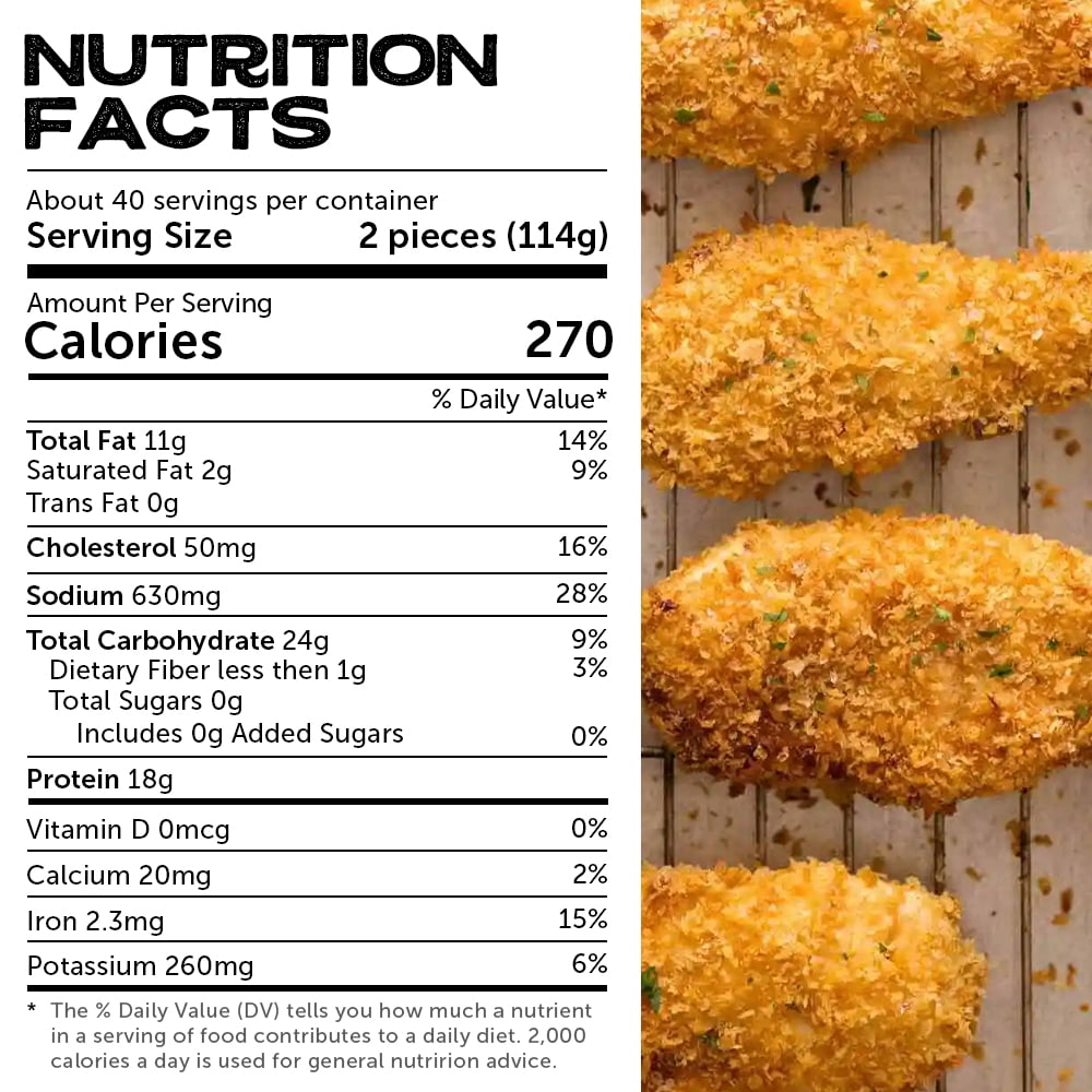 Grumpy Butcher Breaded Chicken Breast Tenders Ready to Cooked, 1 ct, 5 lb each (Frozen)