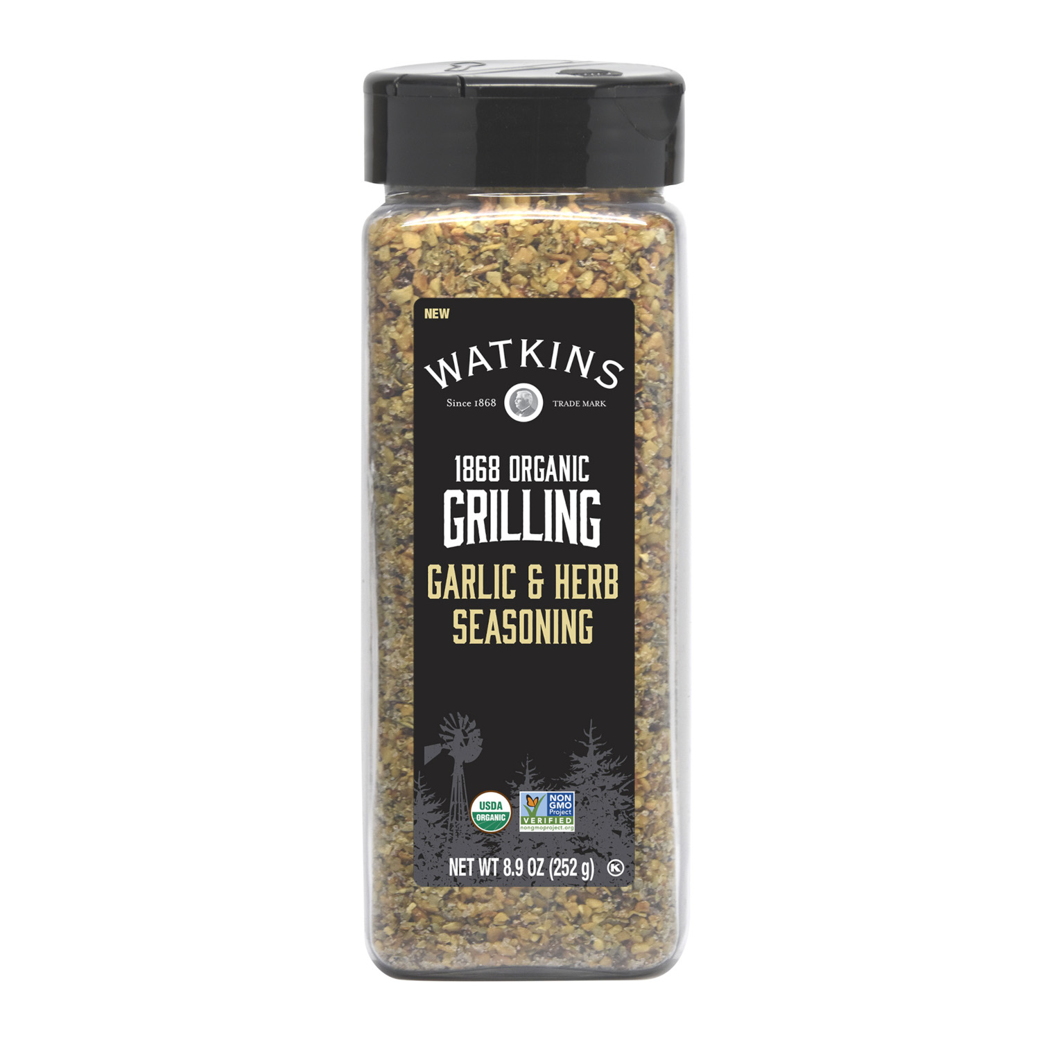 (2 pack) Watkins 1868 Organic Grilling Garlic & Herb Seasoning, 8.9 oz