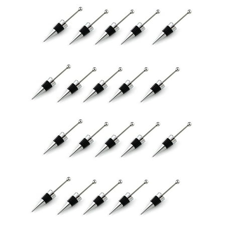 

20Pcs Gadget Add A Bead Rhinestone Lampwork Decorative Beaded Wine Stopper Zinc Alloy Silver Beadable Sto