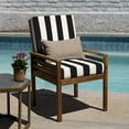 thumbnail image 2 of Cabana Stripe Black and Ivory Highback Dining Chair Cushion, 2 of 8