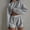 Gris, variante sur Elvqul Haut à Enfiler et Shorts pour Femmes, Ensembles de Pyjama à Col Rond 2 Pcs, Vêtements de Nuit Légers d'Été pour Femmes, Manches Longues