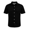 thumbnail image 5 of Delconic Mens Short Sleeve Button Down Shirt Casual Camp Collar Summer Loose Fit Lightweight Daily Wear Open Front Top Black L, 5 of 6