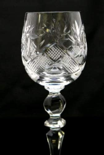 SET of 6 Russian CUT Crystal Shot/sherry Glasses on a Long Stem 2oz WG7565 