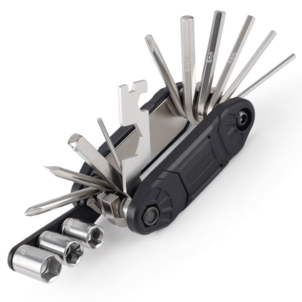 Bicicleta Destornillador hexagonal para bicicleta, llave de vaso, herramienta de reparación plegable portátil (negro) Tmvgtek Accesorios para bicicletas
