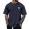 thumbnail image 3 of Tshirts for Men Casual Short Sleeve Soft Athletic Tops Crew Neck Coconut Tree Printed Stretch Sport Tees, 3 of 4