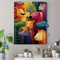 thumbnail image 4 of Vibrant African Wildlife Canvas Wall Art, Cartoon Zebra Lion Crocodile Print, Home Office Cafe Wall Decor, 4 of 8