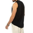thumbnail image 4 of MAWCLOS Mens Tank Tops Sleeveless Tee V Neck T-shirt Plain Running Solid Color Muscle Shirts Black L, 4 of 4
