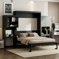 thumbnail image 2 of Queen Size Murphy Bed with Desk, Vanity and Cabinets, Espresso, 2 of 9