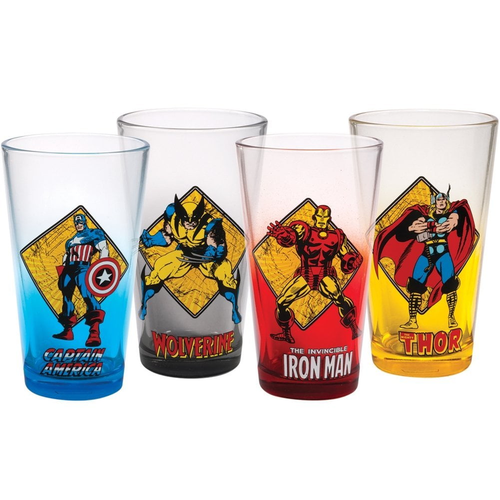 Pint Glass Set Marvel Avengers 4 pc.16oz Pint Glass Set gs4mc