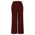 thumbnail image 6 of ZQUUVOU Women's Corduroy Pants Casual Soft Ribbed Wide Straight Leg with Pockets Streetwear Trousers Fall Outfit Burgundy, 6 of 7