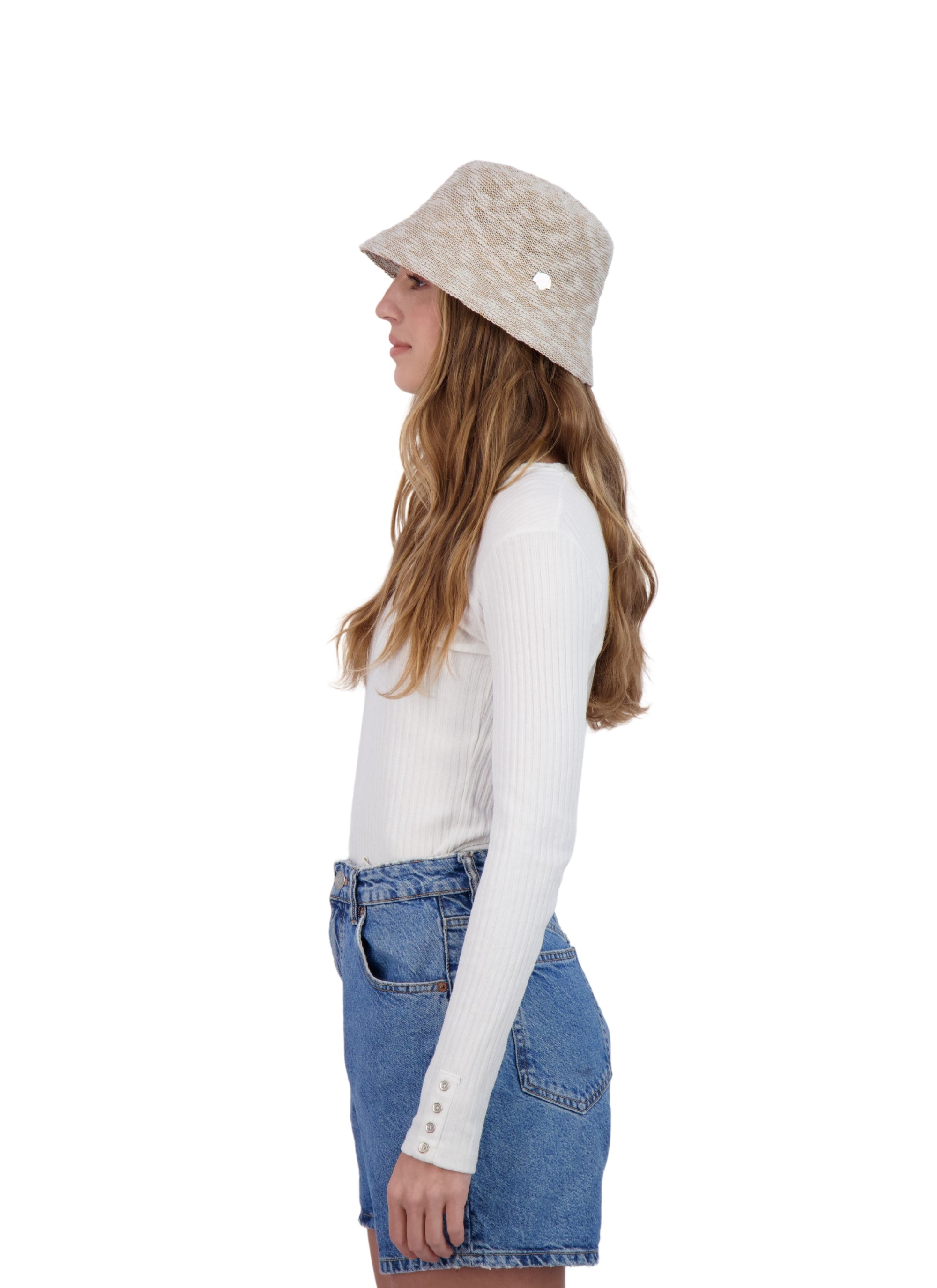 Banana Boat Slub Yarn Bucket Hat with Rope Trim, White  display picture 1