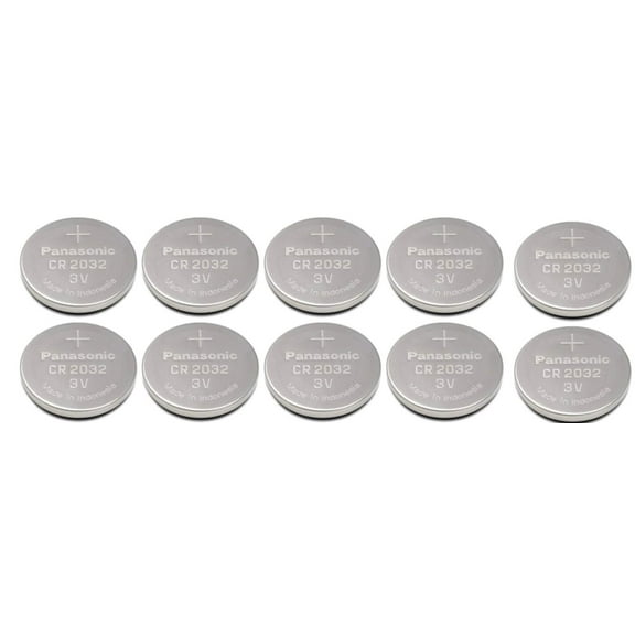 3V Panasonic CR2032 CR-2032 Lithium Coin Cell 10 Pack - BULK PACKAGING