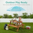 thumbnail image 4 of Best Choice Products Kids Wooden Picnic Table, Outdoor Activity Table w/ Adjustable Umbrella, Seats - Golden Brown/Aqua, 4 of 9