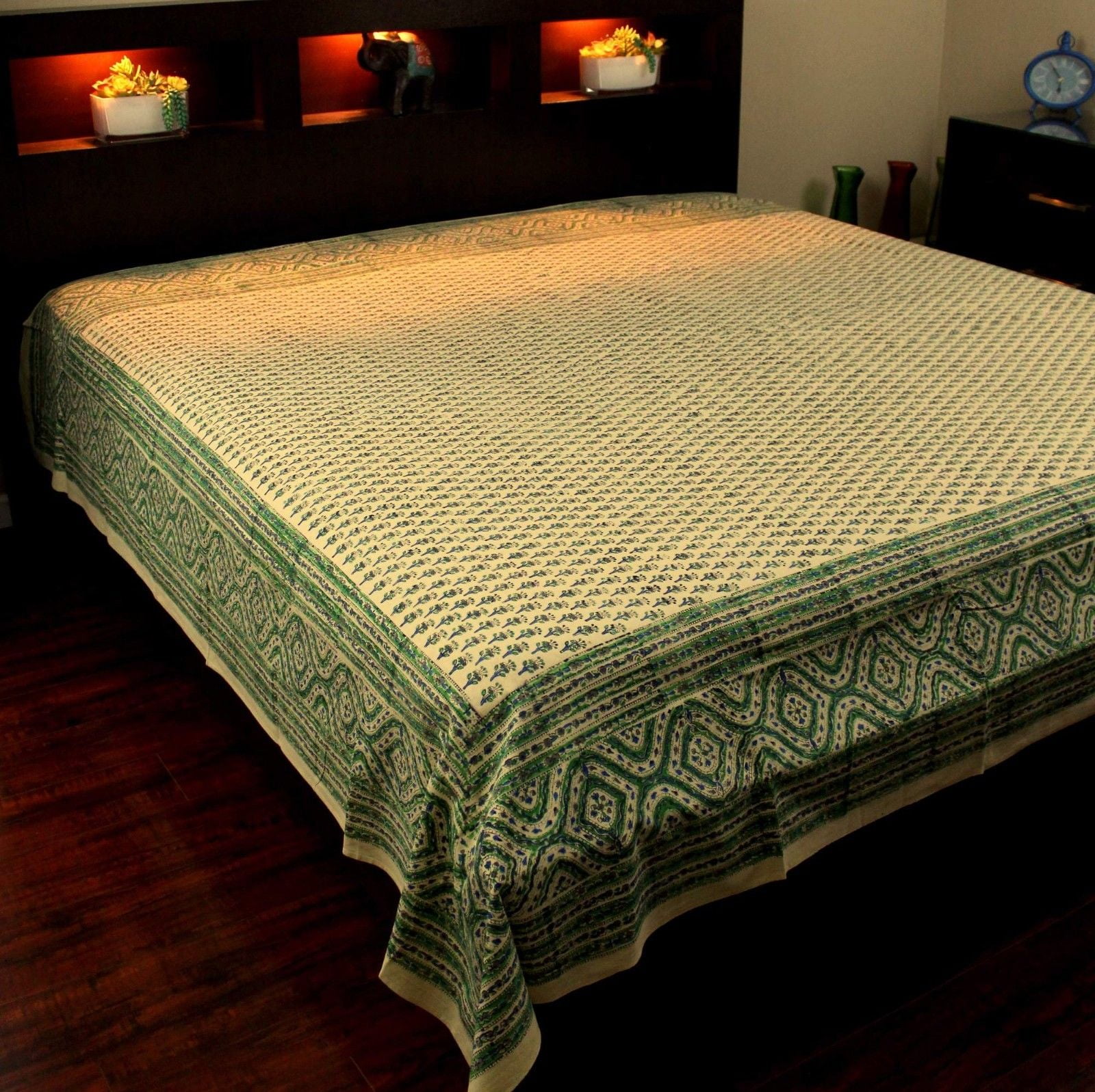 Details about   Cotton Fabric Handmade Floor Cushion Cover Art Green Color Mandala Flower Design