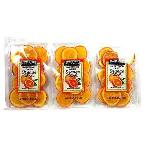 Trader Joe's Dried Fruit Sweetened Dried Orange Slice 5.3oz 150g X 3 PACK
