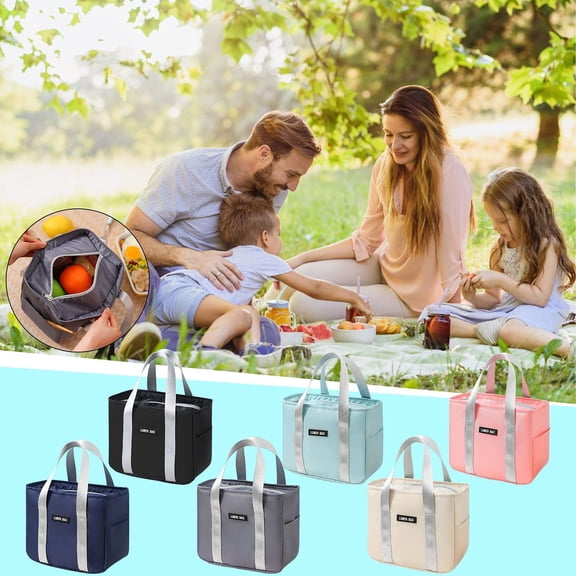 Clearance! Lunch Bag Insulated Food Container - Thermal Tote with Durable Handle, Versatile Lunch Box Bag and Storage Bag for Travel and Work Meals,Beige