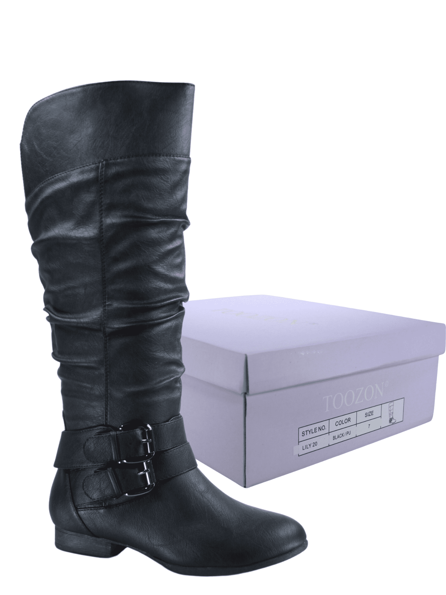 【新品未使用】Her lip to Back Bit Knee Boots 38 Women's Zipper Knee High Riding Boots Casual Flat Low Heel