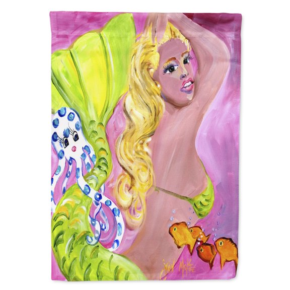 Carolines Treasures JMK1183CHF Pink Mermaid Flag Canvas House Size  Large multicolor