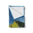 thumbnail image 2 of Polish Soft Flannel Fleece Throw Blanket, Peaks in Tatra Mountain Slovak Polish Border, Cozy Plush for Indoor and Outdoor Use, 50" x 60", Azure Blue Olive Green, by Ambesonne, 2 of 5