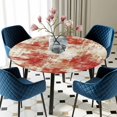thumbnail image 5 of Elastic Fitted Round Tablecloth, Red Ombre Waterproof Stretch Table Cover for 55"-60" Tables, Gradient Abstract Art Vintage Washable Outdoor Tablecloths for Patio, Picnic, Camping, 5 of 9
