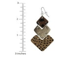 thumbnail image 2 of Beautiful Large Faux Leather Animal Print Statement Earrings, Platinum Earwires, 2 of 4