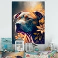thumbnail image 2 of Designart Cute Pitbul Floral Art II Canvas Wall Art, 2 of 5