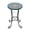 Black+Blue, variant on Anykoon Colorful Floral Ceramic Tile Top Outdoor Side Table, Matte Black Powder‑Coated Iron Frame, Weather‑Resistant Accent Table with Leveling Legs for Patio, Porch & Indoor Spaces