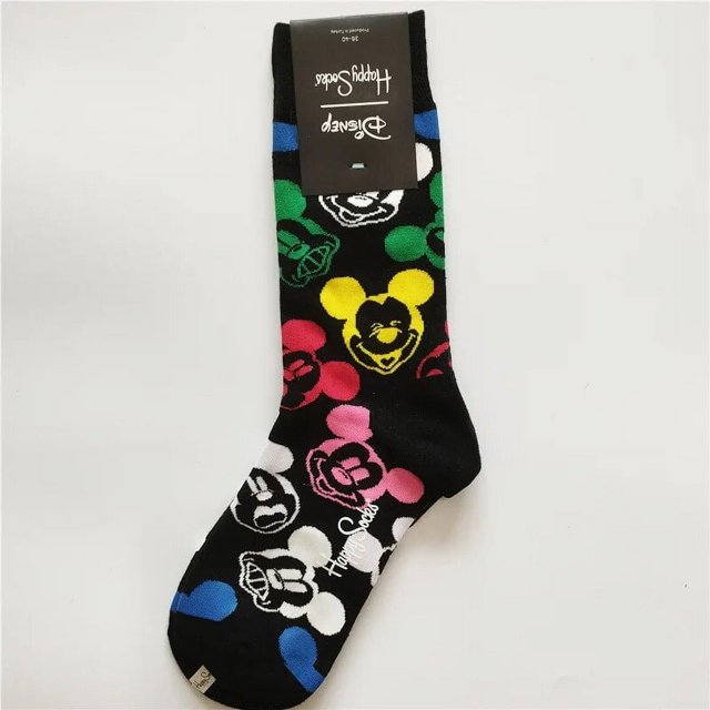 Calcetines de dibujos animados de Disney para hombre y mujer, medias cálidas gruesas y divertidas de Mickey Mouse, regalo informal para adultos, Otoño e Invierno