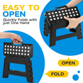 thumbnail image 5 of Home Folding Step Stool - Foot Stool with 9 Inch Height - Holds Up to 300 lbs - Lightweight Plastic Foldable Step Stool for Kitchen, Bathroom & Living Room, Black, 5 of 7